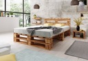Łóżko rustykalne z palet 180x200 + zagłówek sosna (M2_180_OP_R_40)
