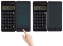 Простой офисный ноутбук с научным калькулятором и школьной тетрадью на батарейках