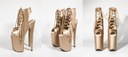 Эротические высокие каблуки на платформе POLE DANCE SHOES EXOTIC gold BOOTS размер 40