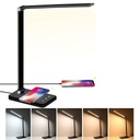 НАСТОЛЬНАЯ СВЕТОДИОДНАЯ СЕНСОРНАЯ ЛАМПА, 5 ЦВЕТОВ, РЕГУЛИРУЕМАЯ С БЕСПРОВОДНОЙ ЗАРЯДКОЙ