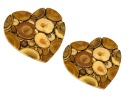 Podkładki pod garnek 2szt SERCE plaster drewna