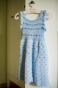 Sukienka ręcznie wykonana na szydełku Kolor odcienie niebieskiego
