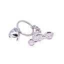 COMPACT SILVER METAL KEYCHAIN DO KEYS W KSZTALCIE HELMET MOTOCIKLINIO - CRITICAL GIFT  photo 5