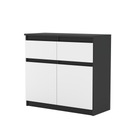 Ola комод 80СМ АНТРАЦИТОВЫЙ/МАТОВЫЙ БЕЛЫЙ Вместительный шкаф с 2 ящиками МИКС ЦВЕТОВ