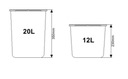 Набор контейнеров для сортировки мусора 2x20л 2x12л для шкафов мин. 60см Merill.