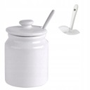 БЕЛАЯ ФАРФОРОВАЯ САХАРНИЦА С ЛОЖКОЙ И КРЫШКОЙ