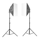 STUDIO FOTO 2x softbox 40x40cm 8x 325W + 2x statyw