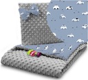 КОМПЛЕКТ ОДЕЯЛО + ПОДУШКИ ДЛЯ КОЛЯСКИ MINKY ДВУХСТОРОННИЙ 2в1 BABYMAM