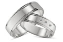 Обручальные кольца из серебра 925 пробы с 3 цирконами OB49-5мм СВАДЬБА