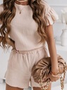 Женский муслиновый комплект, летний оверсайз, воздушная блузка, муслиновые шорты, S/M