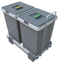 Контейнер для мусора Ecofil, папка, сортировщик для шкафа шириной 30 см, 2 контейнера Elletipi.