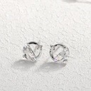 ANENJERY Элегантные серьги-гвоздики серебряного цвета круглой формы с голубой водой и весной