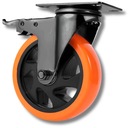 ПОВОРОТНОЕ РЕЗИНОВОЕ КОЛЕСО С ТОРМОЗОМ 100 мм ДЛЯ ТРАНСПОРТНОЙ ТЕЛЕЖКИ