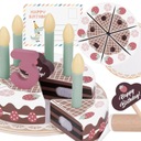 ДЕРЕВЯННЫЙ ТОРТ НА РОЖДЕНИЕ С ИГРУШЕЧНЫМИ СВЕЧАМИ TooKY