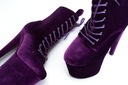 Topánky pole dance, Členkové čižmy 20 cm FIALOVÁ VELÚR M-pole 42 vol.3 Kód výrobcu fioletowe welur