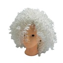 Белый короткий парик афро, длина 35 см.