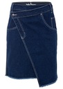 ДЖИНСОВАЯ ЮБКА СТРЕЙЧ, АСИММЕТРИЧНЫЙ НИЖ 36