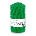 Плетеная нить для макраме ColiNea 100% хлопок, 3мм 100м, зеленая