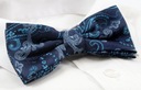Мужской галстук-бабочка с нагрудным платком Alties — оттенки синего и темно-синего, крупный узор