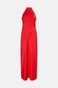 Warehouse NI1 sjr saténové červené maxi šaty odhalený chrbát L