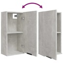 vidaXL Závesná kúpeľňová skrinka, betónová šedá, 32x20x67 cm Dvere plné