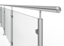 Стеклянный столбик балюстрады Ø42,4 x 970 мм, 2 держателя стакана, нержавеющая сталь