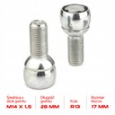 TORNILLOS ZABEZPIECZAJACE SEAT ALTEA XL M14X1.5X28MM BOLA R13 2 LLAVES AL 17 