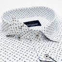 Elegantná biela PREMIUM pánska košeľa s lycrou s drobnými vzormi SLIM-FIT Pohlavie Výrobok pre mužov
