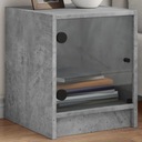 vidaXL Nočný stolík so sklenenými dverami, sivý betón, 35x37x42 cm Stav balenia originálne