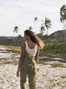 Nohavice Roxy Beachside Love - GNG0/Loden Green Dĺžka nohavíc dlhá
