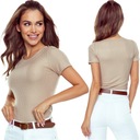 ELDAR Leana Женская футболка из вискозы в рубчик, бежевая, XL