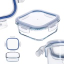 ÉTELTÁROLÓ DOBOZ ÜVEG 800ml FEDÉLLEL UZSONNÁS DOBOZ