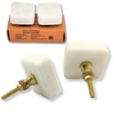 МЕБЕЛЬНЫЕ РУЧКИ МРАМОРНЫЕ КВАДРАТНЫЕ, БЕЛЫЕ, 2 ШТ.