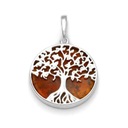 СЕРЕБРЯНЫЙ КУЛОН «ДЕРЕВО» С ЯНТАРЕМ