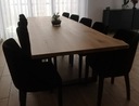 Duży Rodzinny Stół do Jadalni Industrialny z Drewnianym Blatem Dąb 280x90 Głębokość mebla 90 cm