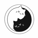 Булавка Yin Yang Cats 58 мм