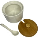 Фарфоровая бамбуковая сахарница с крышкой.