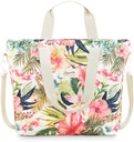 Женская сумка-шоппер, большая, бежевая сумка на плечо с цветами, вместительная ZAGATTO