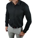 Príležitostná košeľa slim fit klasická oxford čierna Dominujúci vzor bez vzoru