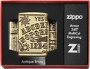 Зажигалка ZIPPO ANTIQUE BRASS OUIJA BOARD ARMOR