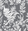 SZARA TAPETA NA FLIZELINIE ROŚLINNA BIAŁE LIŚCIE GAŁĄZKI TAPETY