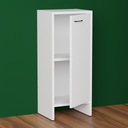 Шкафчик для ванной комнаты с высокой колонной и полкой, 83 см, белый матовый