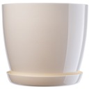 ЦВЕТОЧНЫЙ ВАЗ С ПОДСТАВКОЙ С ПЛАСТИКОВОЙ КРЫШКОЙ ЦВЕТОЧНЫЙ ВАЗ 20см КРЕМ ДЛЯ ЦВЕТОВ KADAX