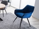 Čalúnená velúrová stolička LINEA velvet čierna Výška sedadla 82 cm