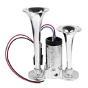 KLAXON TIR TROMPETTE AVERTISSEUR SONORE COMPRESSEUR 12V HAUT-PARLEUR PNEUMATIQUE 600DB CHROMEphoto 6