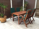 Sada záhradného nábytku so 4 stoličkami z eukalyptu záhradné súpravy terasa Hlavný materiál drevo
