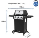 BROIL KING Grill gazowy Gem 310 Szerokość grilla 115 cm