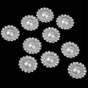 10 krystalicznie białych guzików imitujących perły Wysokość 0 mm