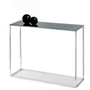 СОВРЕМЕННАЯ КОНСОЛЬ BALI, ГЛЯНЦЕВЫЙ ХРОМ С ЧЕРНЫМ МРАМОРОМ, СТИЛЬ ГЛАМУР.