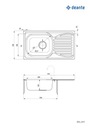 Zlewozmywak stalowy 1-komorowy z ociekaczem Deante Doppio ZEN 0113 Rodzaj wpuszczany